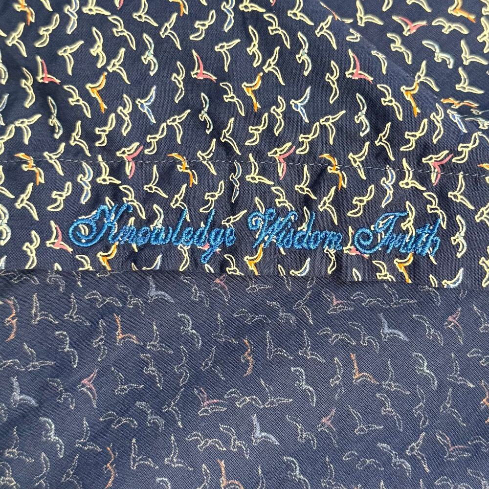 Robert Graham Cotswold Short Sleeve Button Down Shirt Birds Seagulls Blue Men XL - Picture 9 of 9